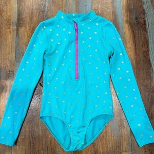 Girls Boden Long-sleeved Swimsuit Size 7-8